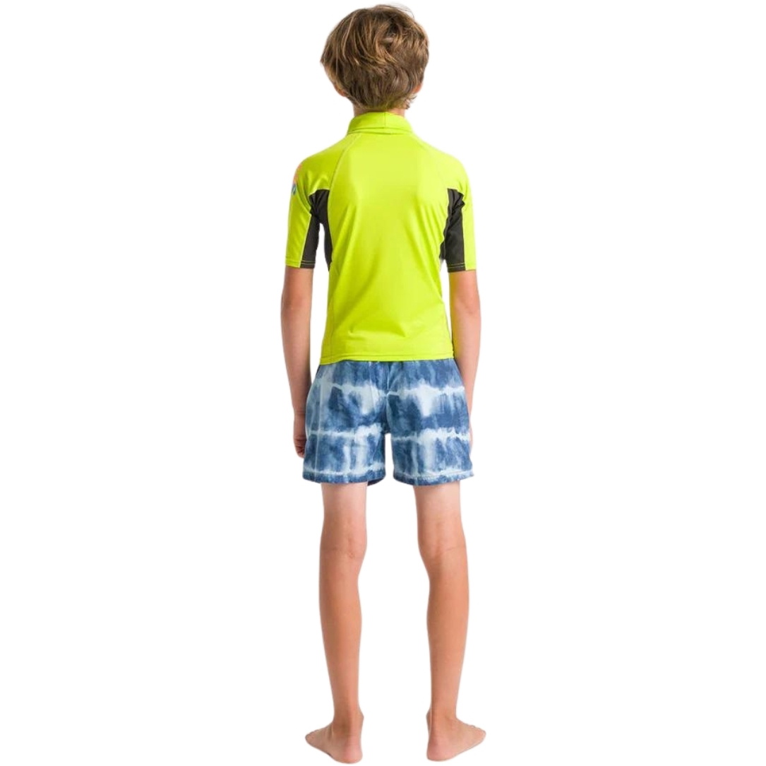 2026 C-Skins Junior NuWave X Short Sleeve Rash Vest C-NLYSSJ - Lime / Anthracite / Multi